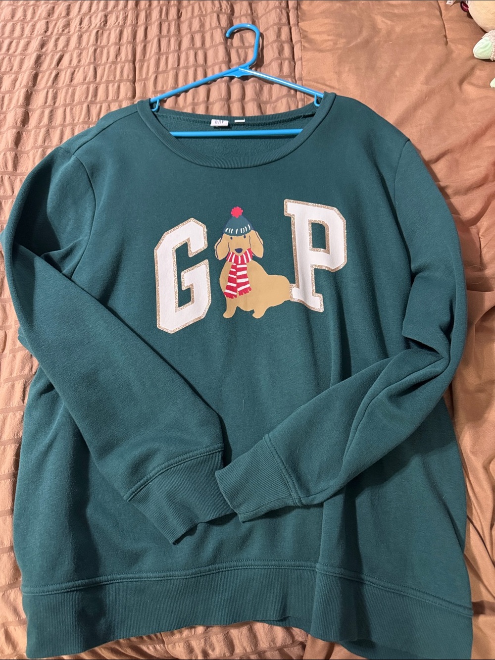 GAP Green Crewneck Sweatshirt with Dog Graphic